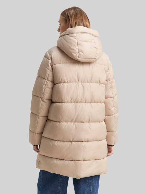 Puffer coat with hood - Cashew Beige