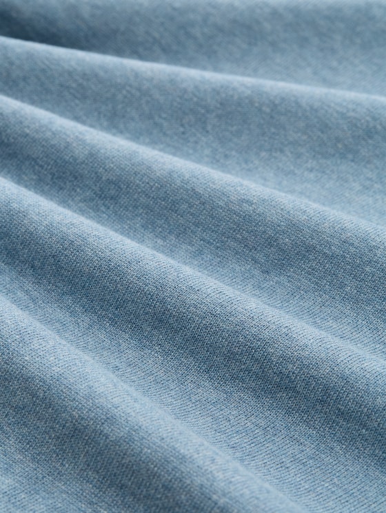 Troyer knitted jumper with logo embroidery - faded blue melange