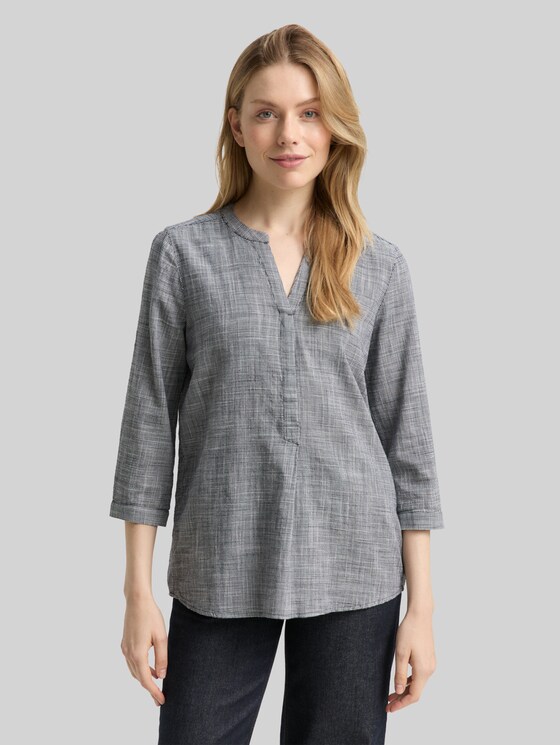 Cotton blouse - midnight navy blue