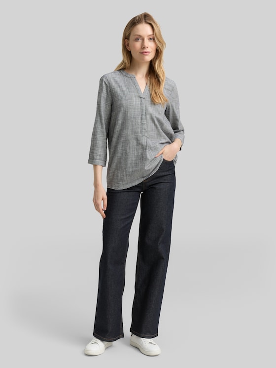 Cotton blouse - midnight navy blue