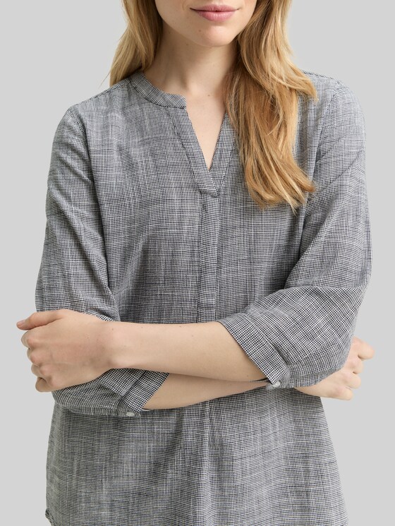 Cotton blouse - midnight navy blue