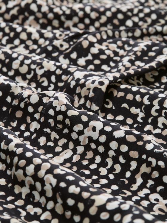 Viscose blouse - navy abstract dot design