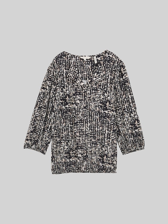 Viscose blouse - navy abstract dot design