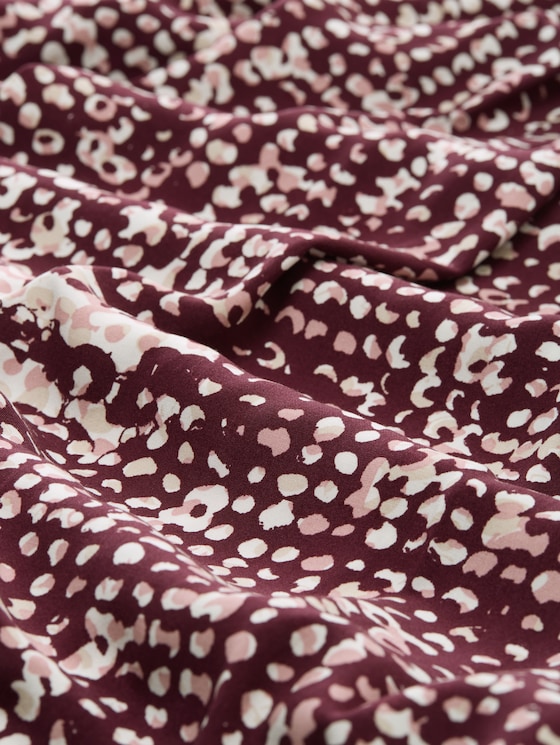 Viscose blouse - dark red abstract dot design