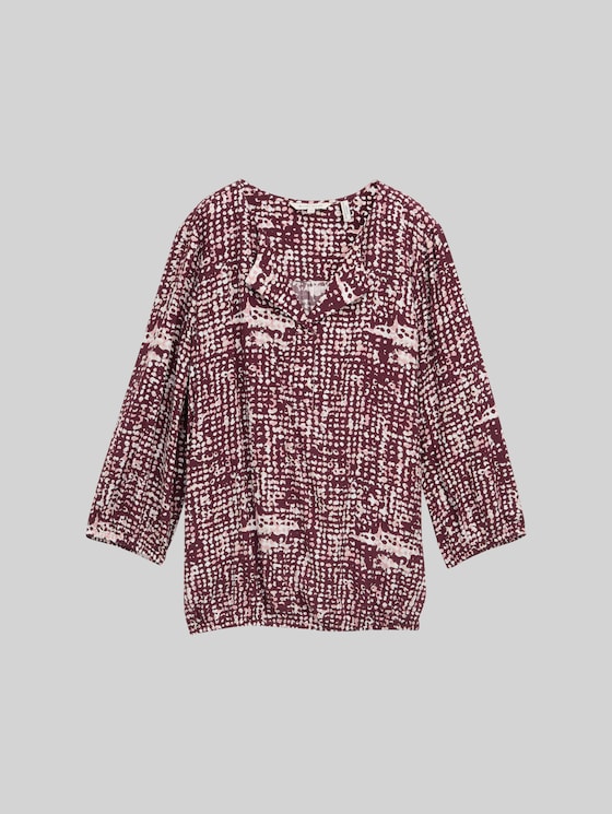 Viscose blouse - dark red abstract dot design