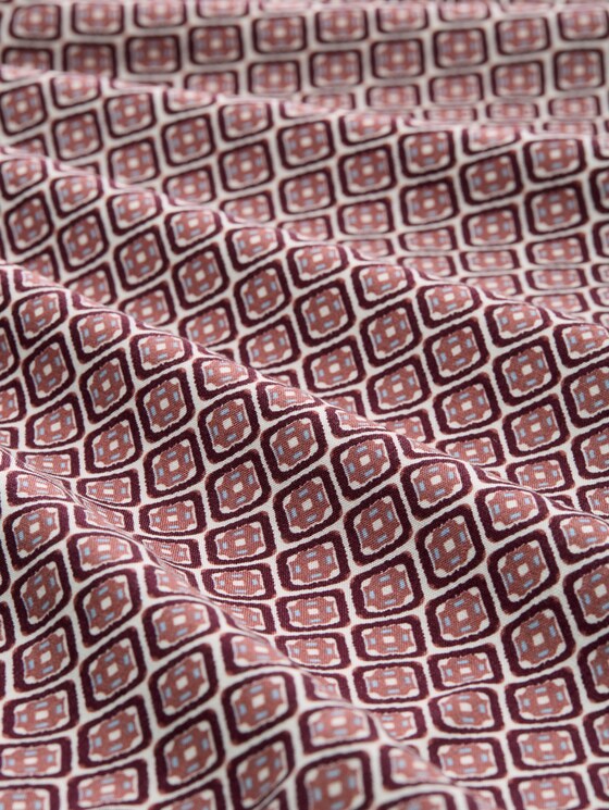 Loose fit blouse with pattern - red geometric minimal design