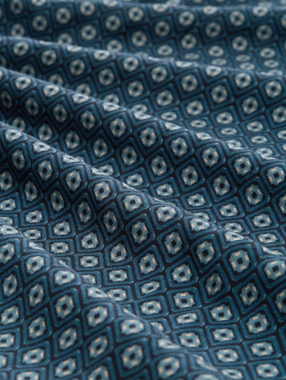 Loose fit blouse with pattern - teal geometric minimal design