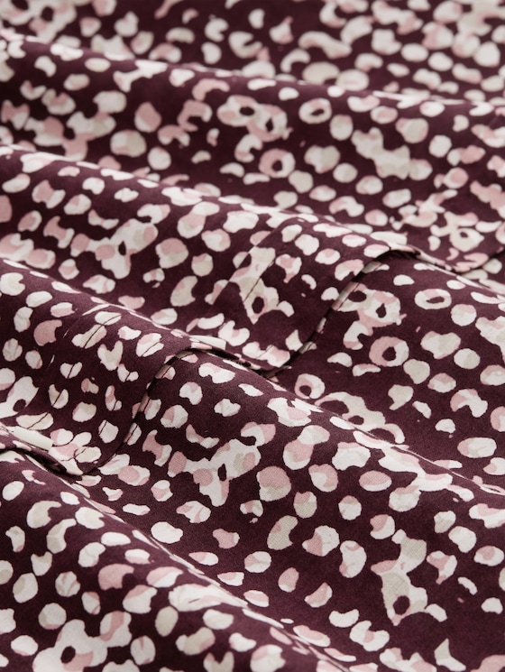 Shirt blouse with pattern - dark red abstract dot design