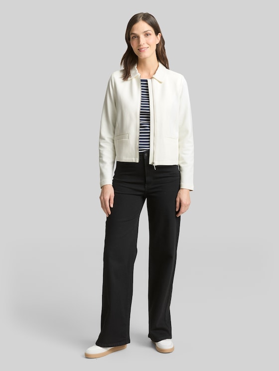 Regular-fit jacket with zip - Whisper White