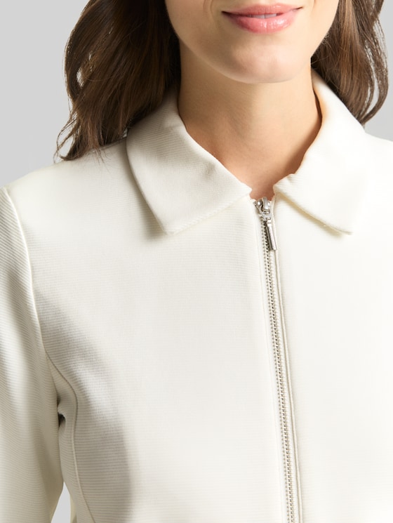Regular-fit jacket with zip - Whisper White