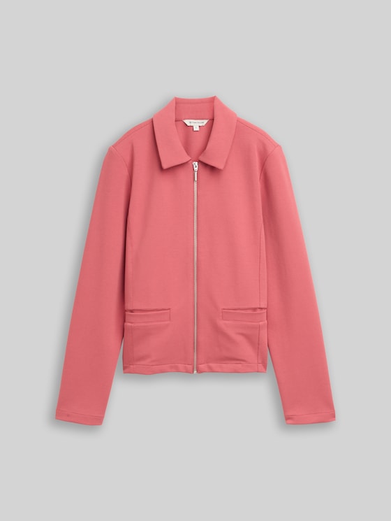 Regular-fit jacket with zip - cozy pink