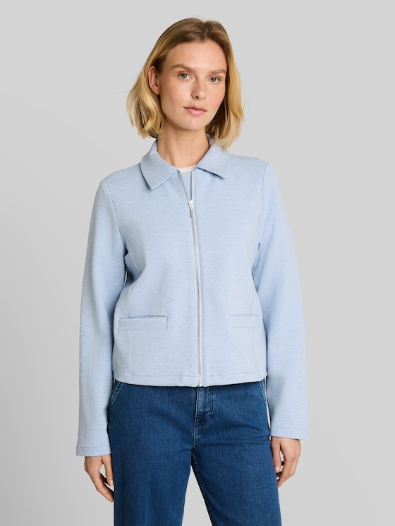 Regular-fit jacket with zip - kentucky blue melange