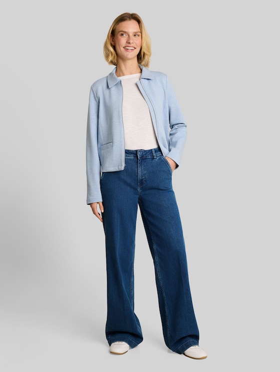 Regular-fit jacket with zip - kentucky blue melange