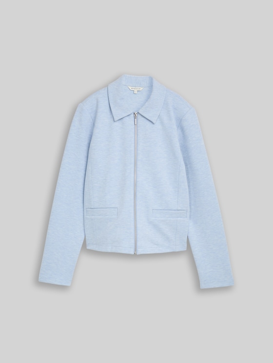 Regular-fit jacket with zip - kentucky blue melange