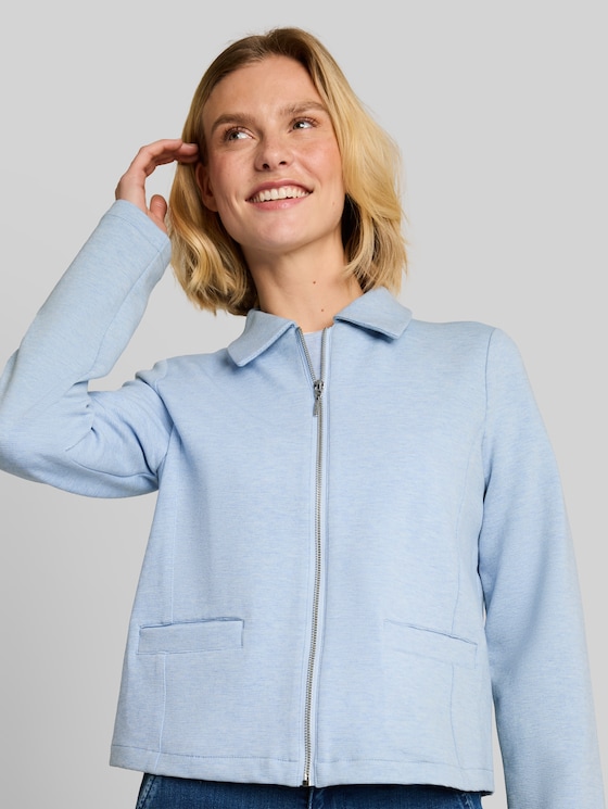 Regular-fit jacket with zip - kentucky blue melange