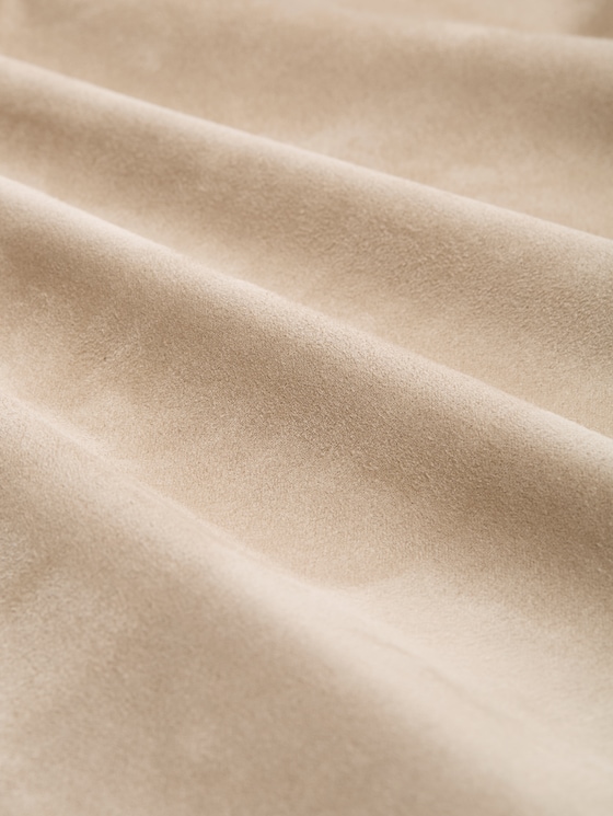 Regular-fit jacket with a suede-effect finish - soft taupe grey