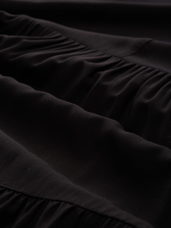 Mini dress with flounces - deep black