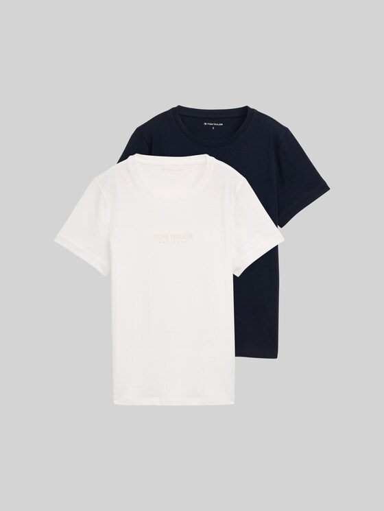 Slim-fit T-shirt, pack of 2 - sky captain blue