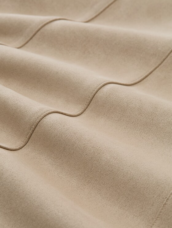 Suede-effect skirt - soft taupe grey
