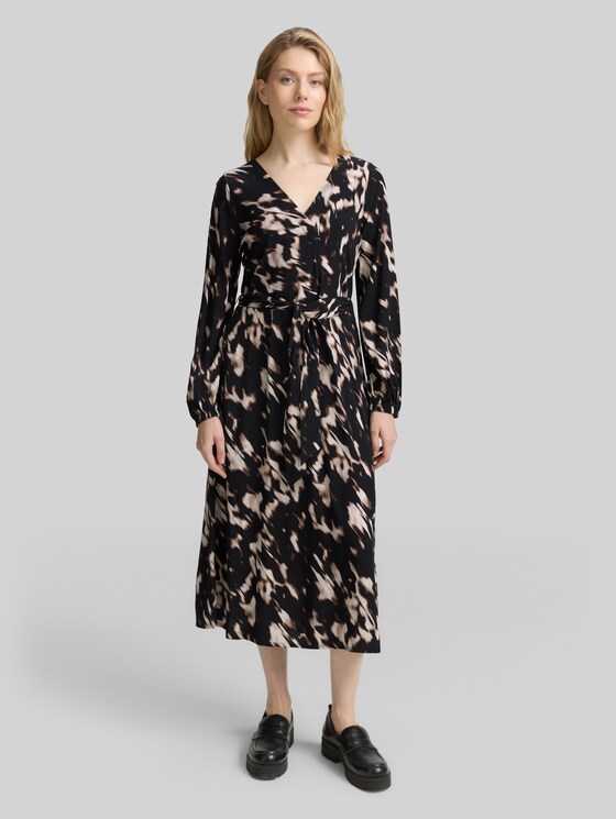 Wrap dress with pattern - blurry animal design