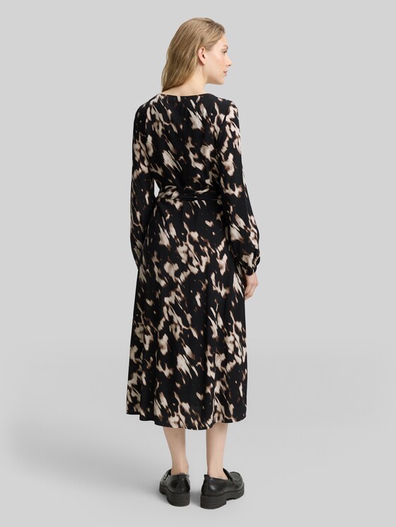 Wrap dress with pattern - blurry animal design