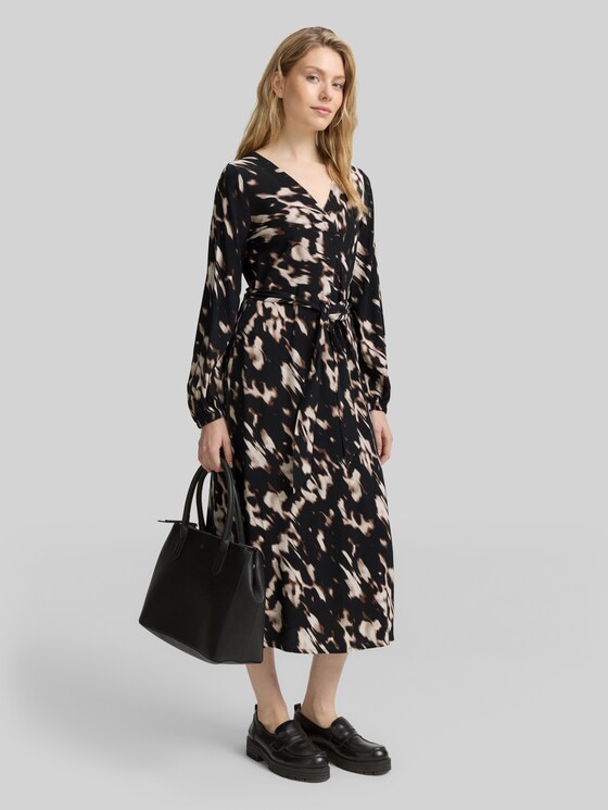 Wrap dress with pattern - blurry animal design