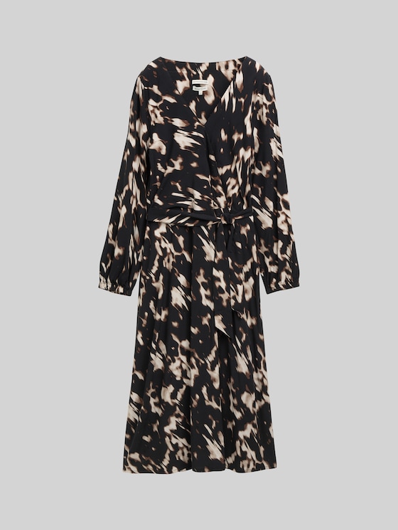 Wrap dress with pattern - blurry animal design