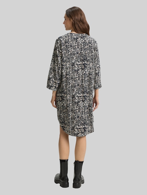 Dress with pattern - navy abstract dot design