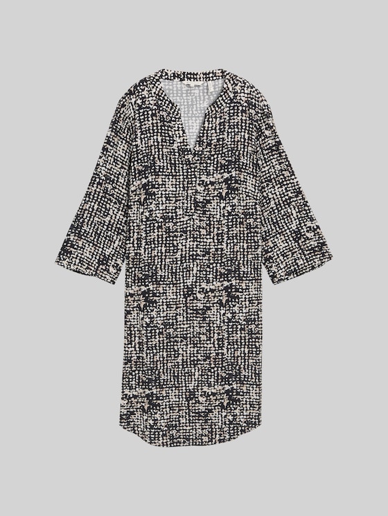 Dress with pattern - navy abstract dot design
