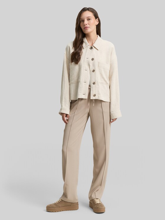 Loose straight trousers - soft taupe grey