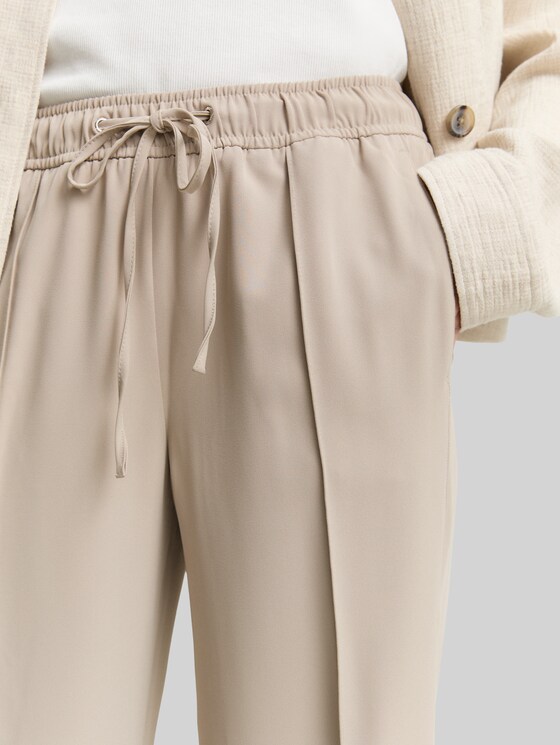 Loose straight trousers - soft taupe grey