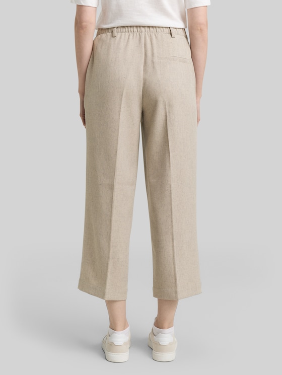 Culotte trousers with crease - taupe black structure
