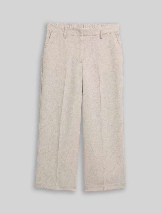 Culotte trousers with crease - taupe black structure