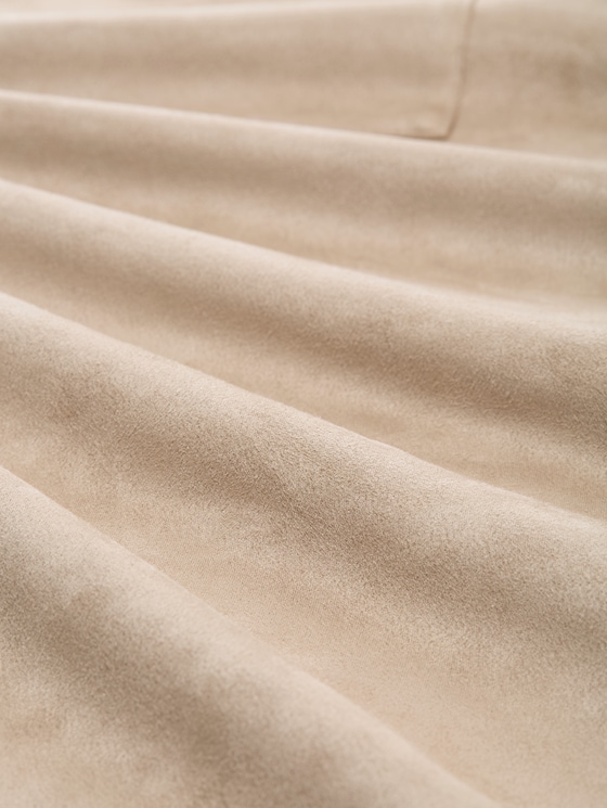 Loose fit trousers in suede look - soft taupe grey