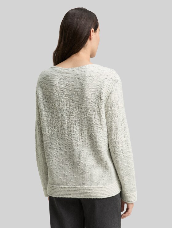 Knitted sweater with texture - grey gradient knit