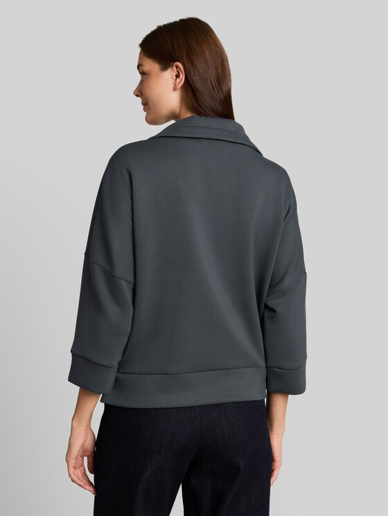 Boxy-fit scuba sweatshirt - Darkest Olive