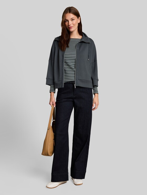 Boxy-fit scuba sweatshirt - Darkest Olive