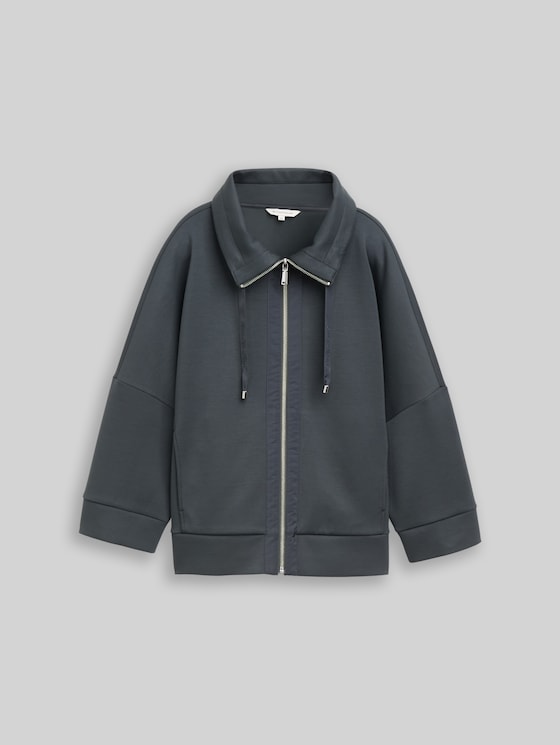 Boxy-fit scuba sweatshirt - Darkest Olive