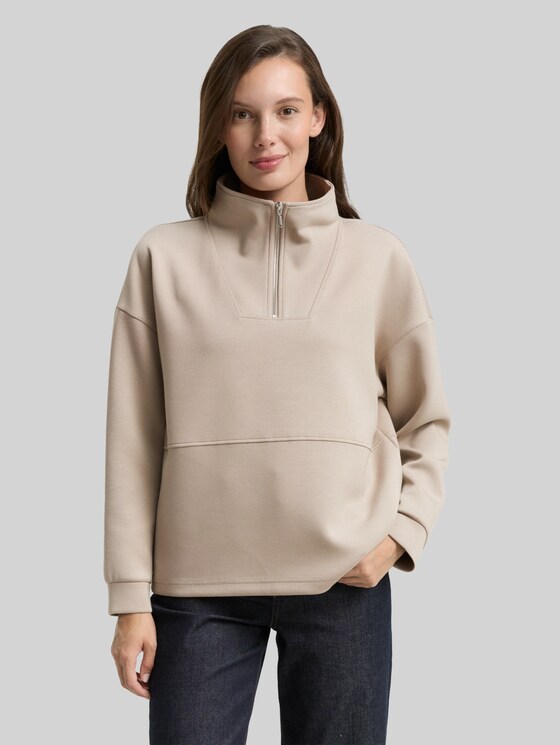 Scuba Troyer Sweatshirt - soft taupe grey