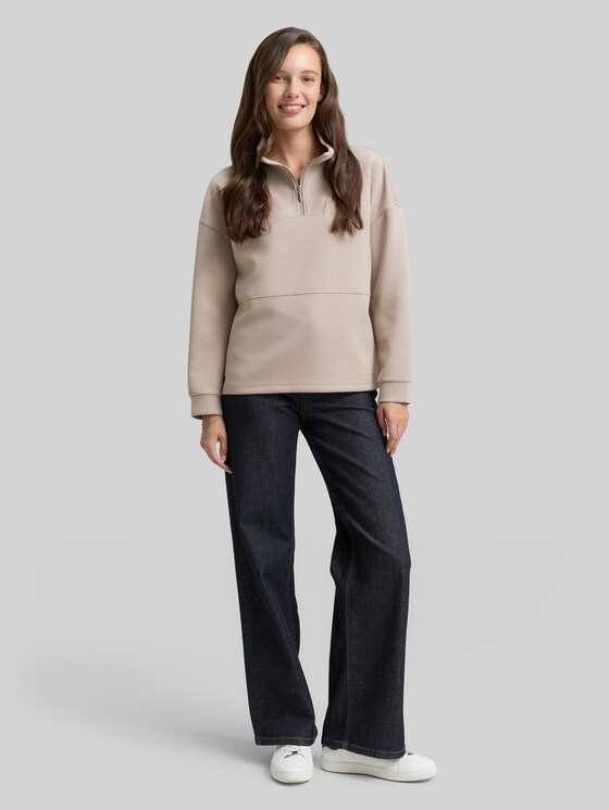 Scuba Troyer Sweatshirt - soft taupe grey