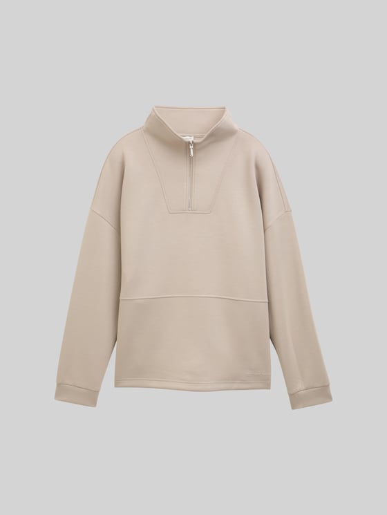 Scuba Troyer Sweatshirt - soft taupe grey