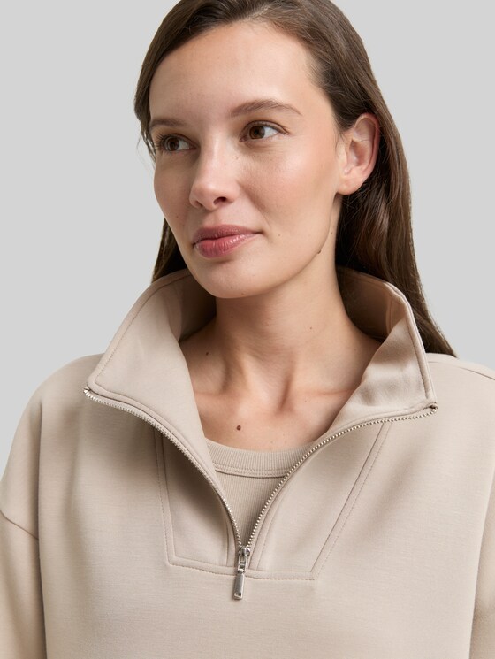 Scuba Troyer Sweatshirt - soft taupe grey