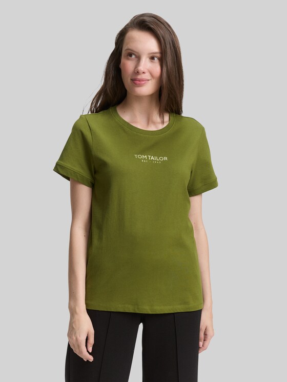 T-shirt with logo print - deep ivy green