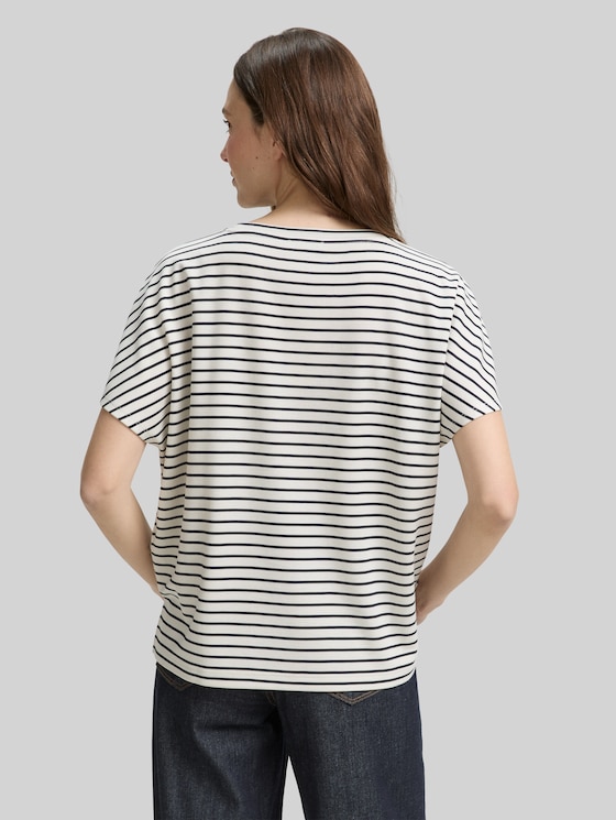 Striped T-shirt - offwhite navy tee stripe