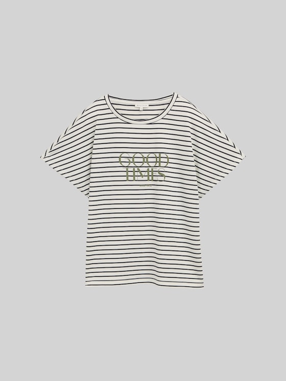 Striped T-shirt - offwhite navy tee stripe