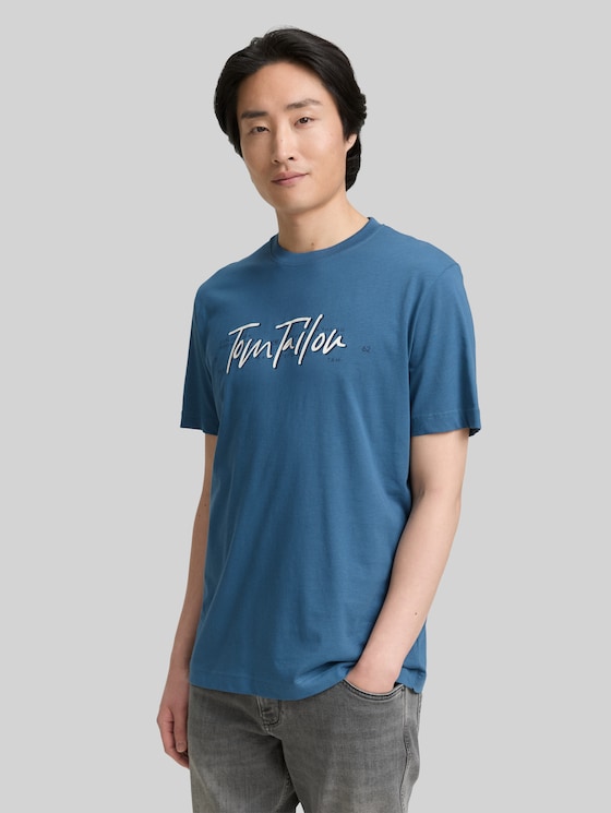 T-shirt with logo print - real teal blue