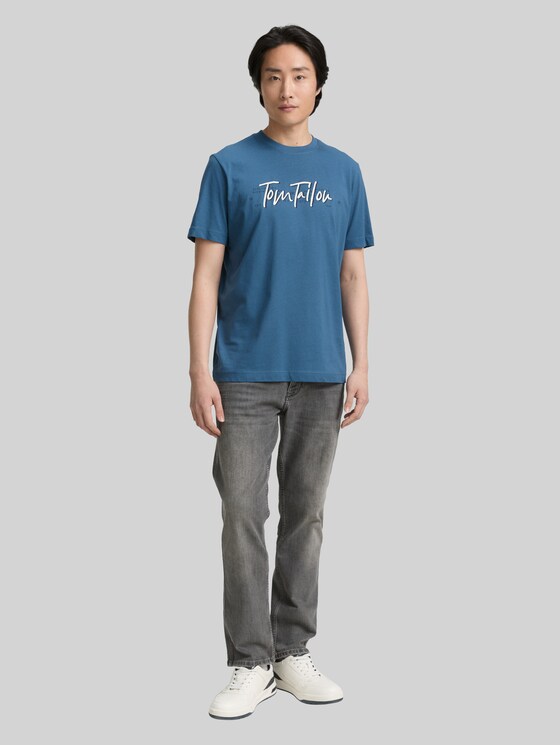T-shirt with logo print - real teal blue
