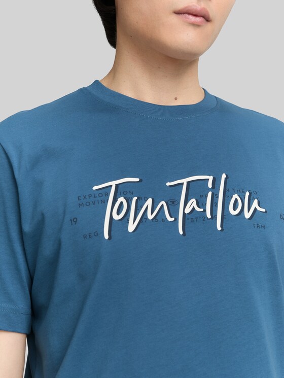 T-shirt with logo print - real teal blue