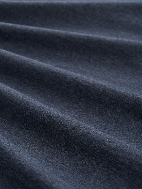 Henley T-shirt with breast pocket - sky captain blue white melange