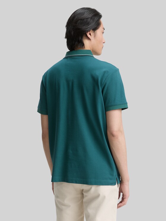 Piqué polo shirt with print - Jasper Green